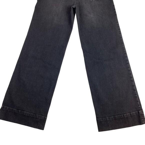 Pilcro & The Letterpress Anthropologie Womens 29 Button-Fly Wide Leg Jeans Black - Picture 10 of 15